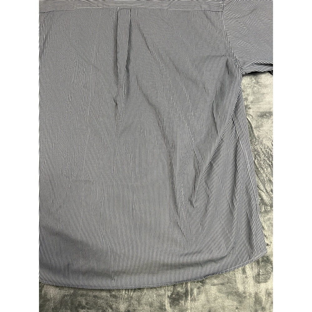 Dixxon Men's 3XL Blue/White Striped Short Sleeve Cotton Canvas Button-Up Shirt - Picture 13 of 14